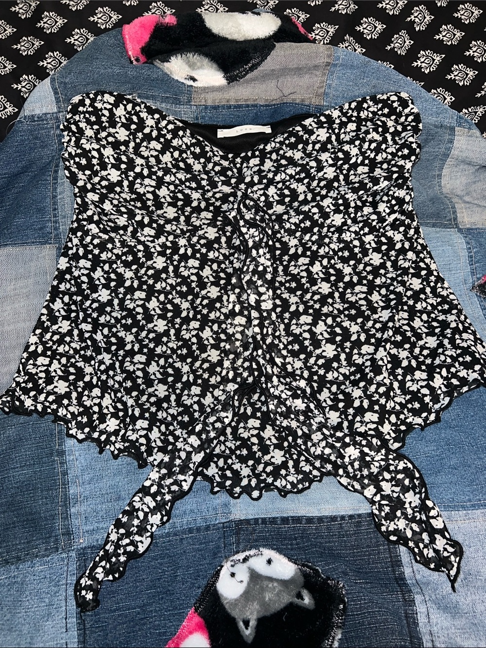 Strapless Floral Top - Picture 1 of 3